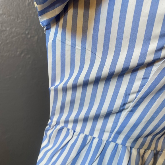 NO LABEL-Blue and White Striped Button Down Dress - Picture 4 of 16